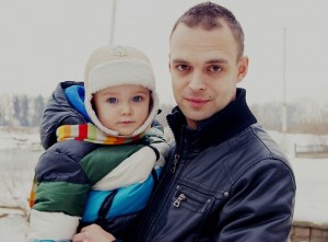Tomasz Greniuch z synem Karolem arch. rodzinne