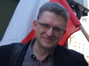 Grzegorz Braun podczas I Marszu Opolskiego [fot. G.Bieniarz]