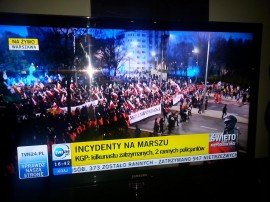 Marsz Niepodległosci w TVN