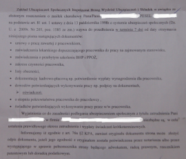 Pismo z ZUS wzywające właściciela firmy o dostarczenia dokumentów i oświadczeń dotyczących pracownika