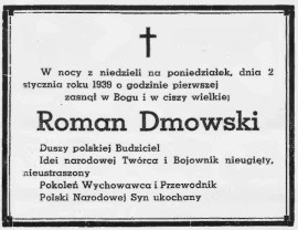 Roman Dmowski nekrolog