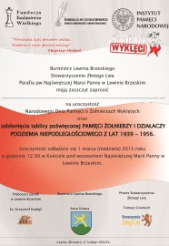 Zaproszenie Lewin Brzeski ŻW